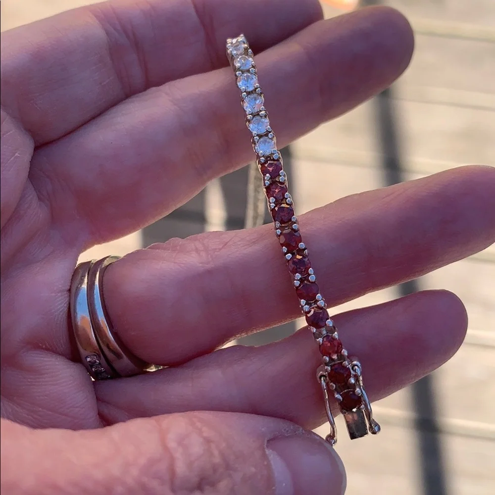 Sterling Silver Multi Colored Gemstone Bracelet - Picture 3 of 8